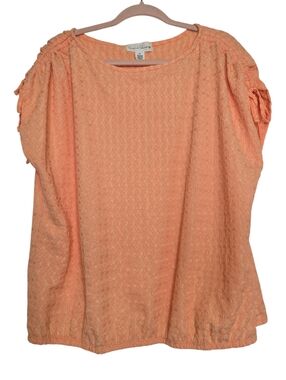 French Laundry short-sleeved peach-colored blouse